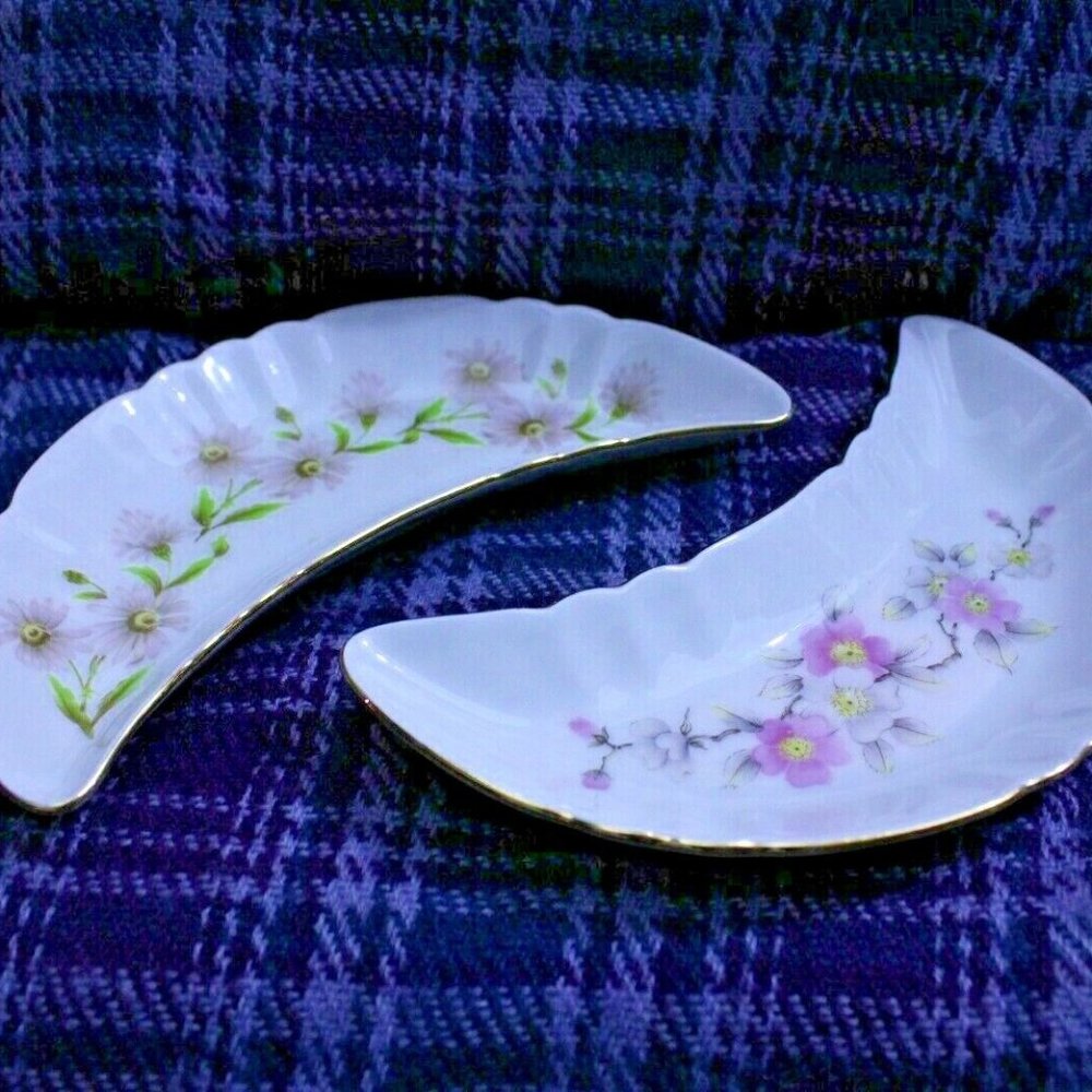 Old Nuremberg Bavaria Germany Floral Bone Dishes - Picture 1 of 8